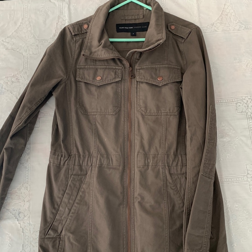 Brown spring jacket - adjustable waist and bottom